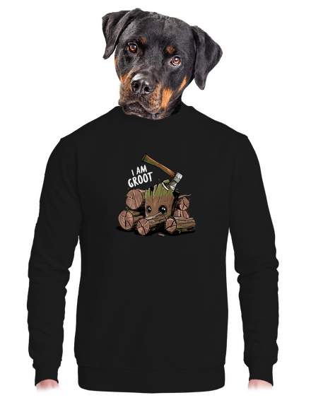 I Am Groot unisex crewneck Black