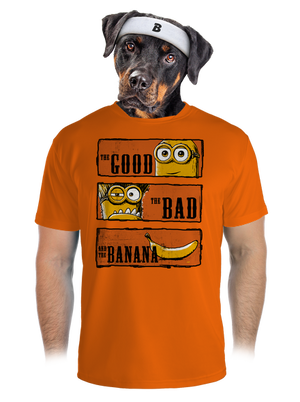 A Jó, a Rossz és a Banán férfi sportpóló Neon Orange