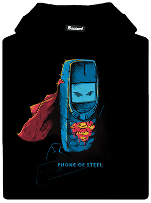 Mobiltelefon acélból gyerek kenguruzsebes pulóver Black