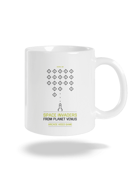 Space Invaders hagyományos bögre White