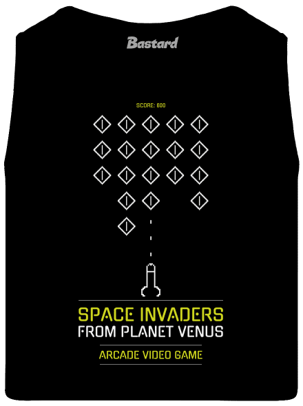 Space Invaders férfi trikó Black
