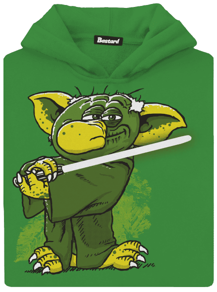 Yoda a nádasban gyerek kenguruzsebes pulóver Kelly Green AWD
