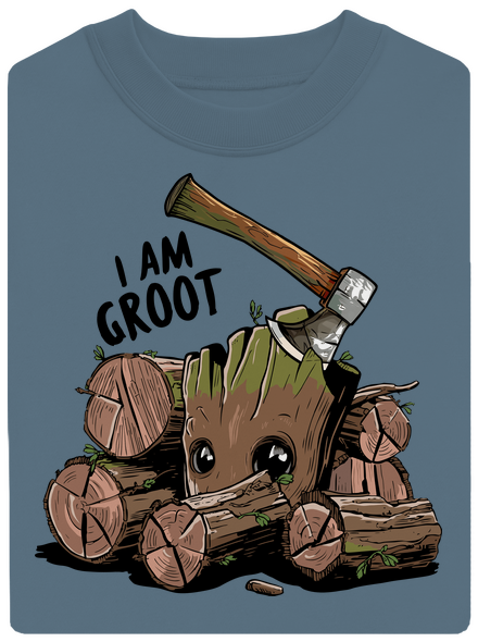 I Am Groot unisex crewneck Nordic Blue