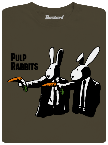 Pulp Rabbits férfi póló Urban Khaki