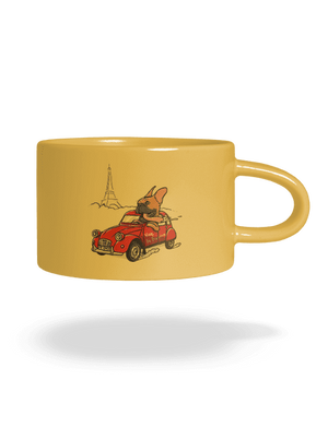 Francia buldog macaron bögre Yellow Macaron