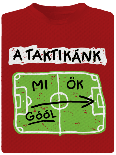 A futballtaktikánk férfi sportpóló Red Mal