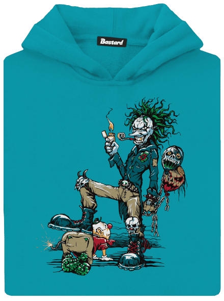 Evil clown gyerek kenguruzsebes pulóver Hawaiian Blue