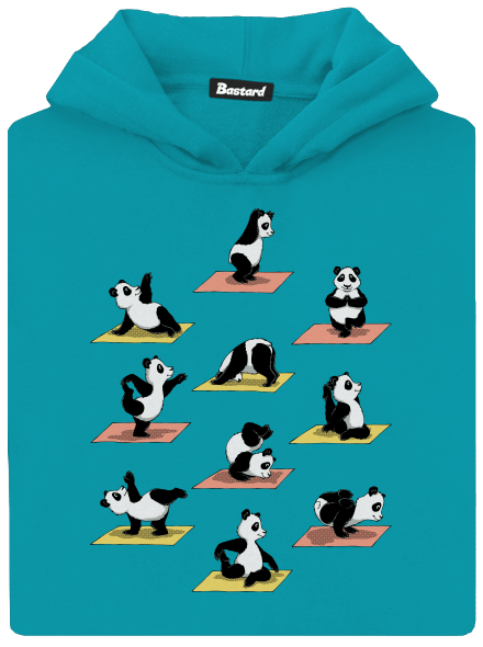 Panda jóga gyerek kenguruzsebes pulóver Hawaiian Blue