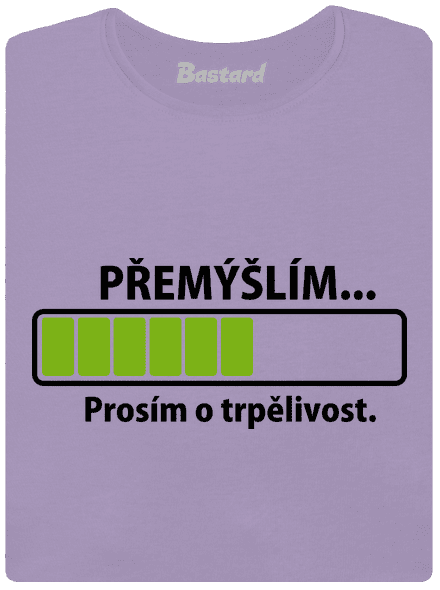 Gondolkodom női póló elasztikus alsó szegéllyel Lavender