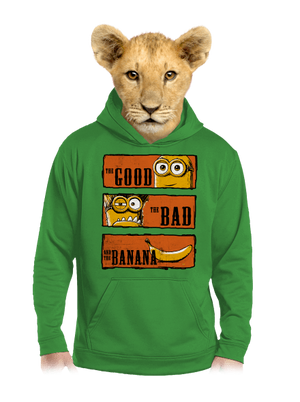 A Jó, a Rossz és a Banán gyerek kenguruzsebes pulóver Kelly Green AWD