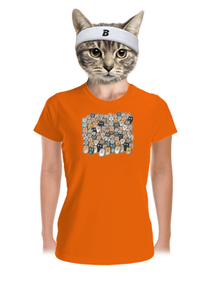 Találd meg az ördögöt női sportpóló Neon Orange