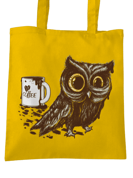 Koffeinfüggő bagoly táska Sunflower