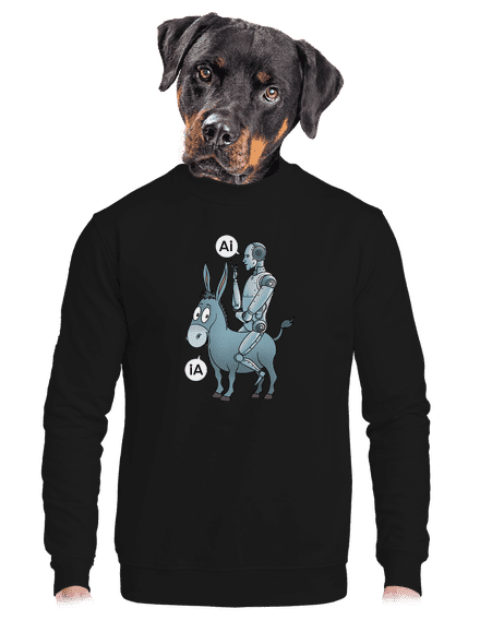 Szamár és AI unisex crewneck Black