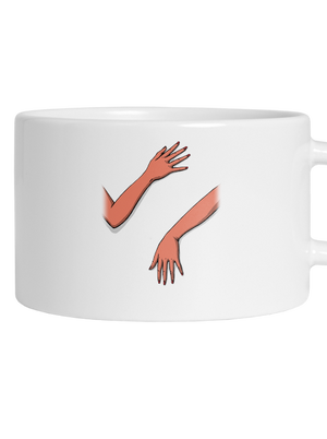 Nyugtalan kezek macaron bögre White