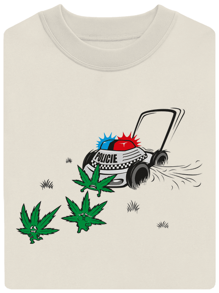 Ganja bust unisex crewneck Off White