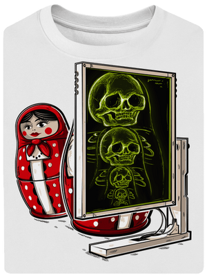 Röntgen Matryoshka unisex túlméretezett póló White