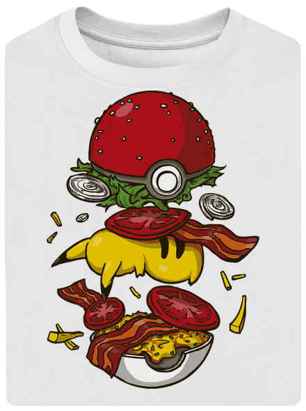 Pokémon burger unisex túlméretezett póló White