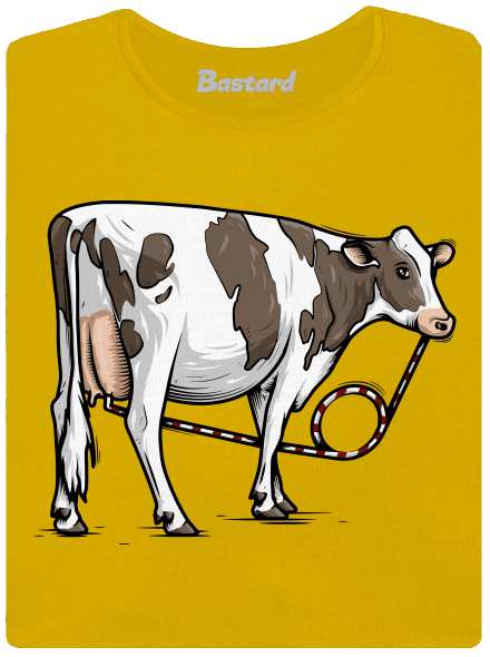 Cow drink női póló Yellow