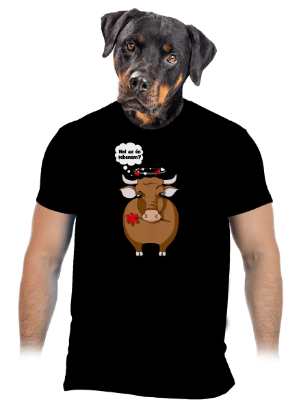 Tehén és bika férfi póló Black