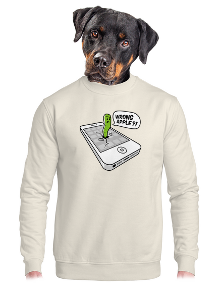 Wrong apple unisex crewneck Off White
