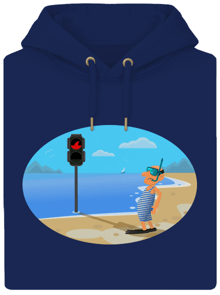 Biztonságos úszás unisex prémium pulóver Navy