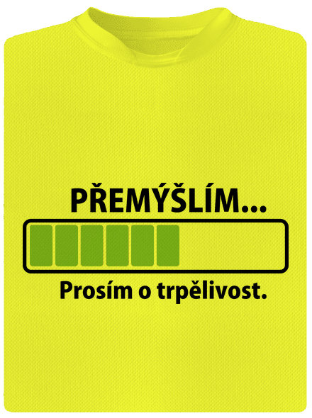 Gondolkodom férfi sportpóló Neon Yellow