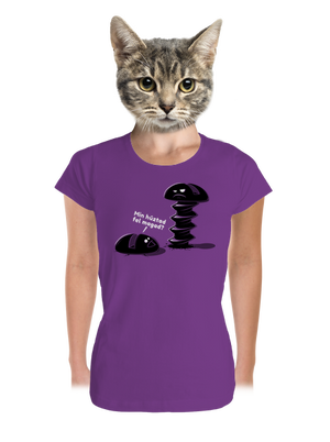 Felhúzva prémium női póló Purple