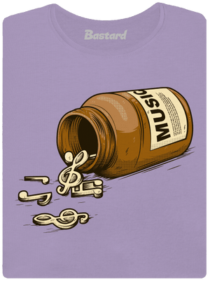 Music Pills női póló elasztikus alsó szegéllyel Lavender