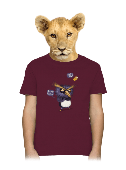 A pingvin nem repül gyerek póló Burgundy