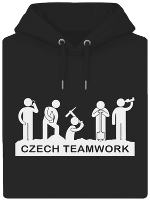 Czech Teamwork unisex prémium pulóver Dark Black