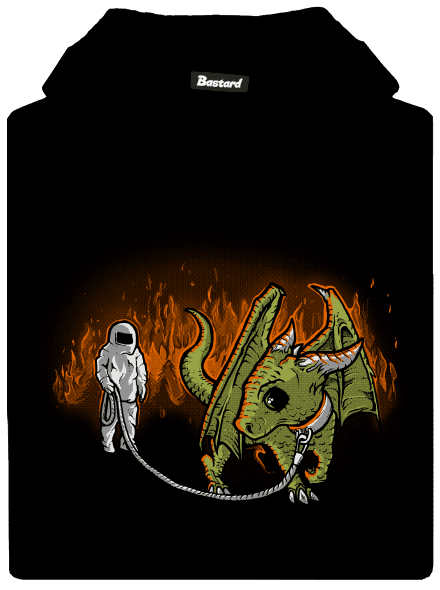 Sétál a sárkány gyerek kenguruzsebes pulóver Black