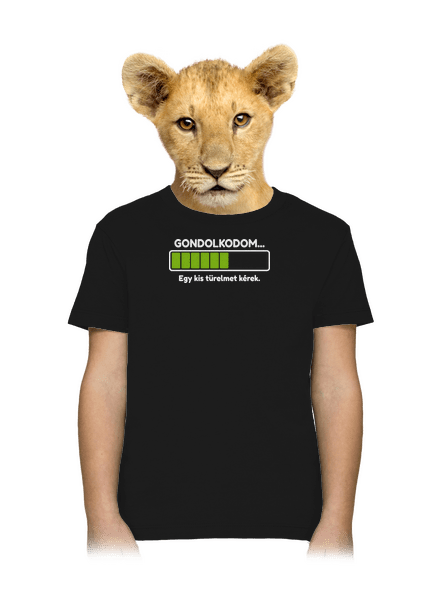 Gondolkodom gyerek póló Black