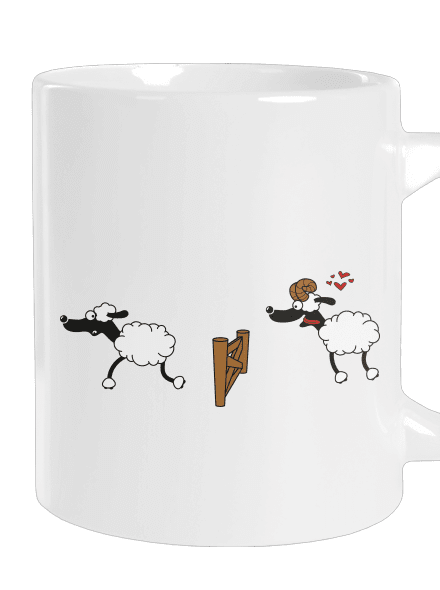 Sheeps in love nagy bögre White