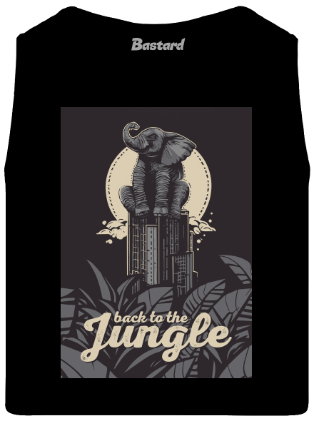 Back to the jungle férfi trikó Black