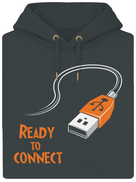 USB csatlakozás unisex prémium pulóver Charcoal