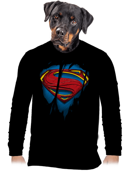 Superman Inside férfi hosszú ujjú póló Black