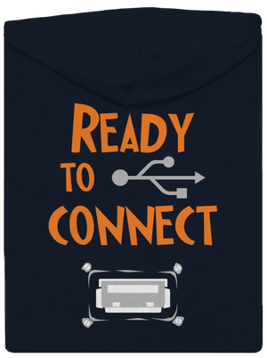 USB csatlakozás cipzáras női pulóver Navy Mal