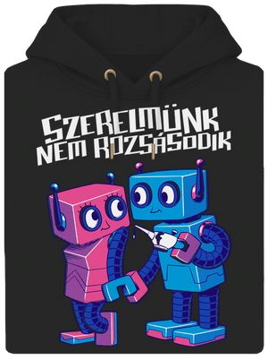 Robotok unisex prémium pulóver Dark Black