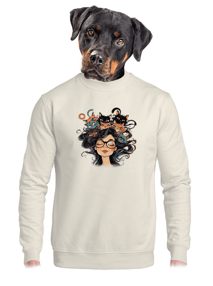Macska hölgy unisex crewneck Off White