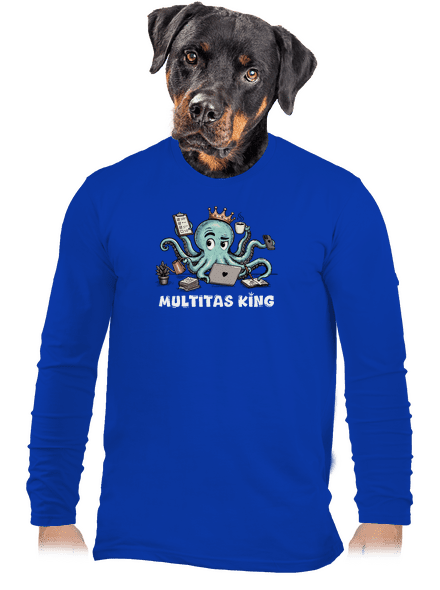 Multitas king férfi hosszú ujjú póló Royal Blue