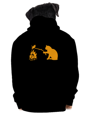 Macska-egér harc cipzáras férfi pulóver Black