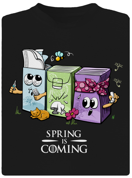 Spring is coming férfi sportpóló Black