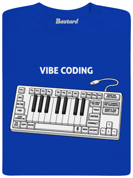 Vibe coding férfi hosszú ujjú póló Royal Blue