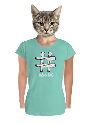 Hash tag prémium női póló Mint Mal