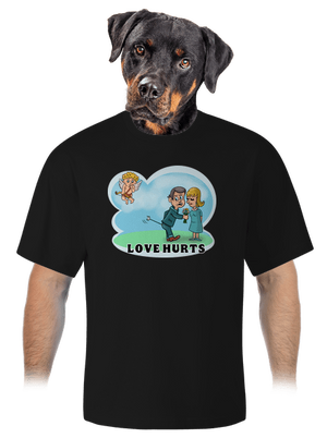 Love hurts unisex túlméretezett póló Black