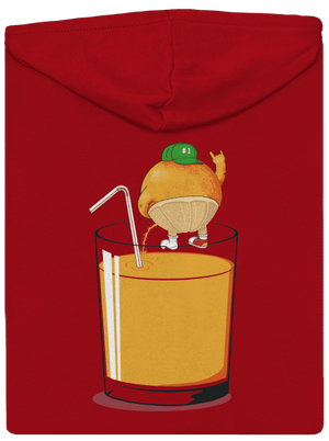 Részeg narancs cipzáras férfi pulóver Red