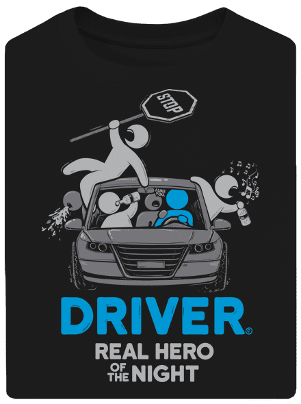 Driver unisex túlméretezett póló Black
