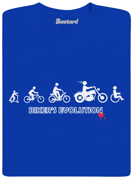 Bikers evolution férfi hosszú ujjú póló Royal Blue