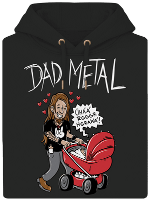 Dad metal unisex prémium pulóver Dark Black