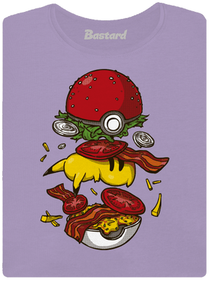 Pokémon burger női póló elasztikus alsó szegéllyel Lavender